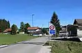 Ortseinfahrt von L’Auberson mit Tafel
