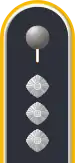 Dienstgradabzeichen auf der Schulterklappe der Jacke des Dienstanzuges für Luftwaffenuniformträger.