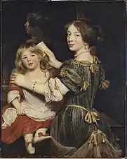 Die Tochter des Künstlers, wie sie ihrem Bruder das Haar kämmt, ca. 1672 (Dijon, Musée Magnin)