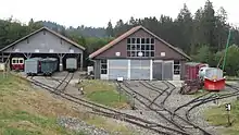 Depot des historischen Eisenbahnvereins La Traction in Pré-Petitjean