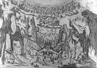 Bühnenbild für das vierte Intermedium – Das Reich der Dämonen