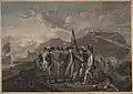 Die gleiche Szene mit d’Estaing, Ouradour und Vence, festgehalten von Jean-Louis de Marne (1752–1829).