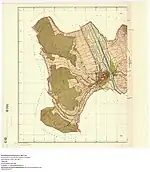 Gemarkung der Kernstadt Tauberbischofsheim, unterteilt nach West und Ost, um 1932