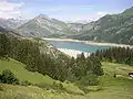Stausee mit der Pfeilerstaumauer