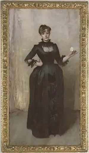 Dame mit Rose  (Lady with the Rose) (John Singer Sargent)