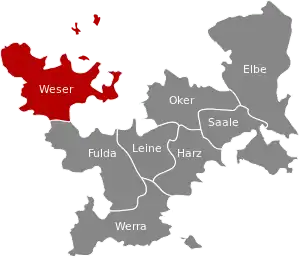 Lage des Departements im Königreich Westphalen