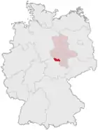 Lage des Landkreises Sangerhausen in Deutschland