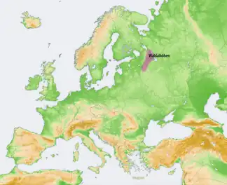 Lage der Waldaihöhen