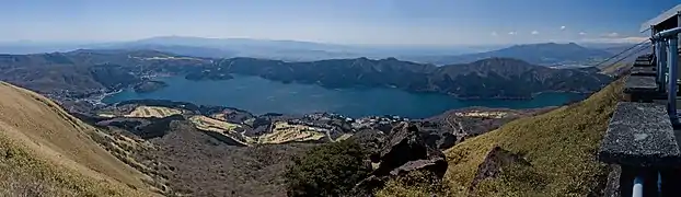 Aussicht vom Vulkankegel Komagatake