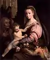 Madonna mit Kind, der hl. Anna und dem kleinen Johannes d. Täufer,  Öl auf Leinwand, Galleria Borghese, Rom