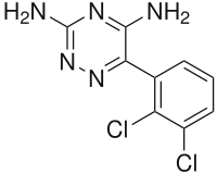 Strukturformel von Lamotrigin