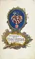 Wappen des Carl Friedrich Behaim von Schwarzbach als Pfleger der Landauerschen Zwölfbrüderstiftung (1758)