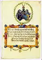 Allianzwappen Goland/Ebner-Eschenbach (für Georg Wilhelm Grolandt, Pfleger der Landauerschen Zwölfbrüderstiftung)