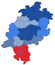 Lage des Landgerichtsbezirks Darmstadt in Hessen