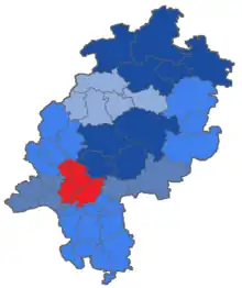 Lage des Landgerichtsbezirks Frankfurt in Hessen