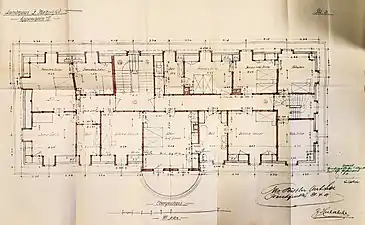 Grundriss im Obergeschoss des Landhauses