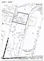 Flurplan (22. Juli 1993) um das Haus (als "Kinderheim" gekennzeichnet) mit aktualisierter Darstellung des Anbaus