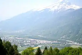 Blick auf Landquart gegen Süden und den Calanda