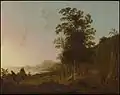Aelbert Cuyp: Landschaft mit dem Flug nach Ägypten.