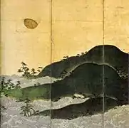 Stellschirm Landschaft mit Mond (Ausschnitt)