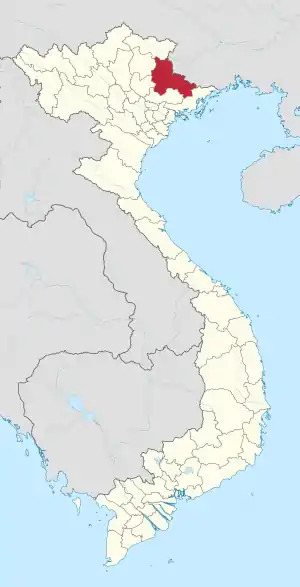 Karte von Vietnam mit der Provinz Lạng Sơn hervorgehoben