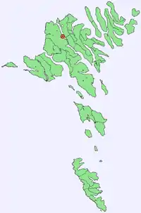 Langasandur auf der Färöerkarte