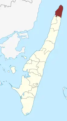 Lage des Hou Sogn in der Langeland Kommune