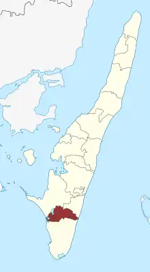 Lage des Tryggelev Sogn in der Langeland Kommune