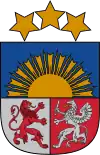 Aufgehende Sonne im kleinen Wappen Lettlands