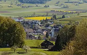 Blick auf Laupersdorf vom Wanderweg nach Höngen aus, 2016