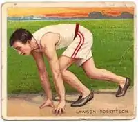Lawson Robertson, 1904 Olympiadritter im Standhochsprung, landete im geschlagenen Feld