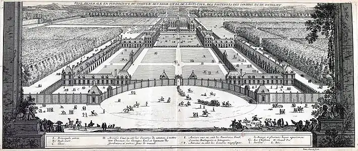 Das Schloss Richelieu aus Le Magnifique Chasteau de Richelieu... von Jean Marot, ca. 1657