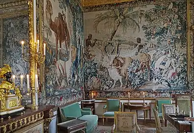 Wandteppich im Gästesalon des Intendanten