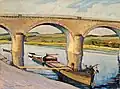 Die Brücke von Remich, Gemälde von Nico Klopp