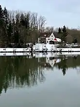 Blick über den Stausee zur Einöde Lechstufe 12