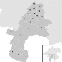 Lage der Gemeinde Bezirk Gmunden   im Bezirk Gmunden (anklickbare Karte)