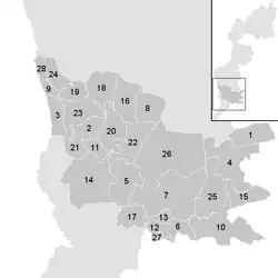 Lage der Gemeinde Bezirk Güssing   im Bezirk Güssing (anklickbare Karte)