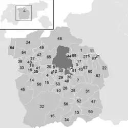 Lage der Gemeinde Bezirk Innsbruck-Land   im Bezirk Innsbruck-Land (anklickbare Karte)