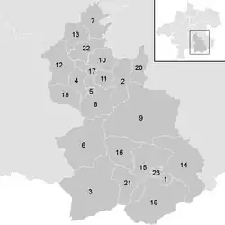 Lage der Gemeinde Bezirk Kirchdorf   im Bezirk Kirchdorf (anklickbare Karte)