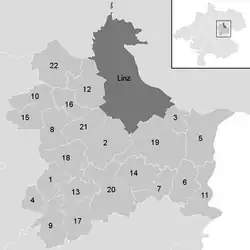 Lage der Gemeinde Bezirk Linz-Land   im Bezirk Linz-Land (anklickbare Karte)