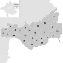 Lage der Gemeinde Bezirk Perg   im Bezirk Perg (anklickbare Karte)