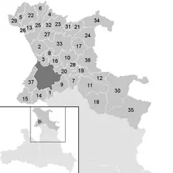 Lage der Gemeinde Bezirk Salzburg-Umgebung   im Bezirk Salzburg-Umgebung (anklickbare Karte)