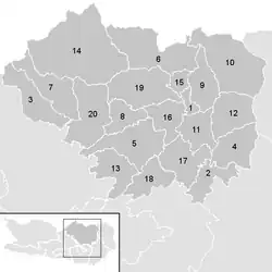 Lage der Gemeinde Bezirk Sankt Veit an der Glan   im Bezirk Sankt Veit an der Glan (anklickbare Karte)