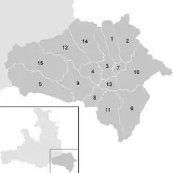 Lage der Gemeinde Bezirk Tamsweg   im Bezirk Hallein (anklickbare Karte)