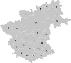 Lage der Gemeinde Bezirk Zwettl   im Bezirk Zwettl (anklickbare Karte)