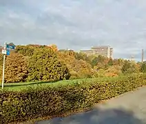 Blick von Lehn zum Städtischen Klinikum