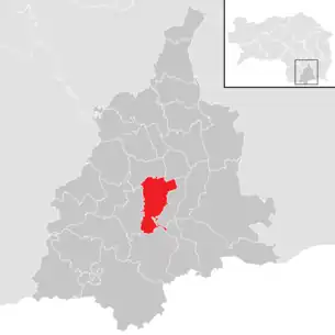 Lage der Gemeinde Leibnitz im Bezirk Leibnitz (anklickbare Karte)