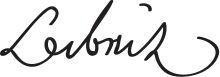 Unterschrift von Gottfried Wilhelm Leibniz