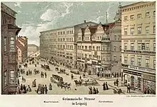 Mauricianum, rechts daneben das Fürstenhaus (um 1850)