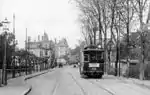 Die Koburger Straße um 1905,links das Wald-Café